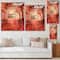Designart - House In Red Autumn Woods - Cabin & Lodge Print on Natural Pine Wood